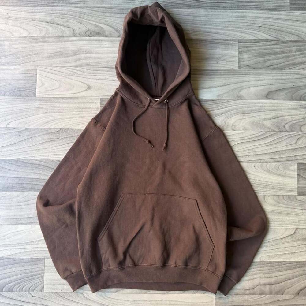 Jerzees Y2K Brown Blank Hoodie Sweatshirt Size S